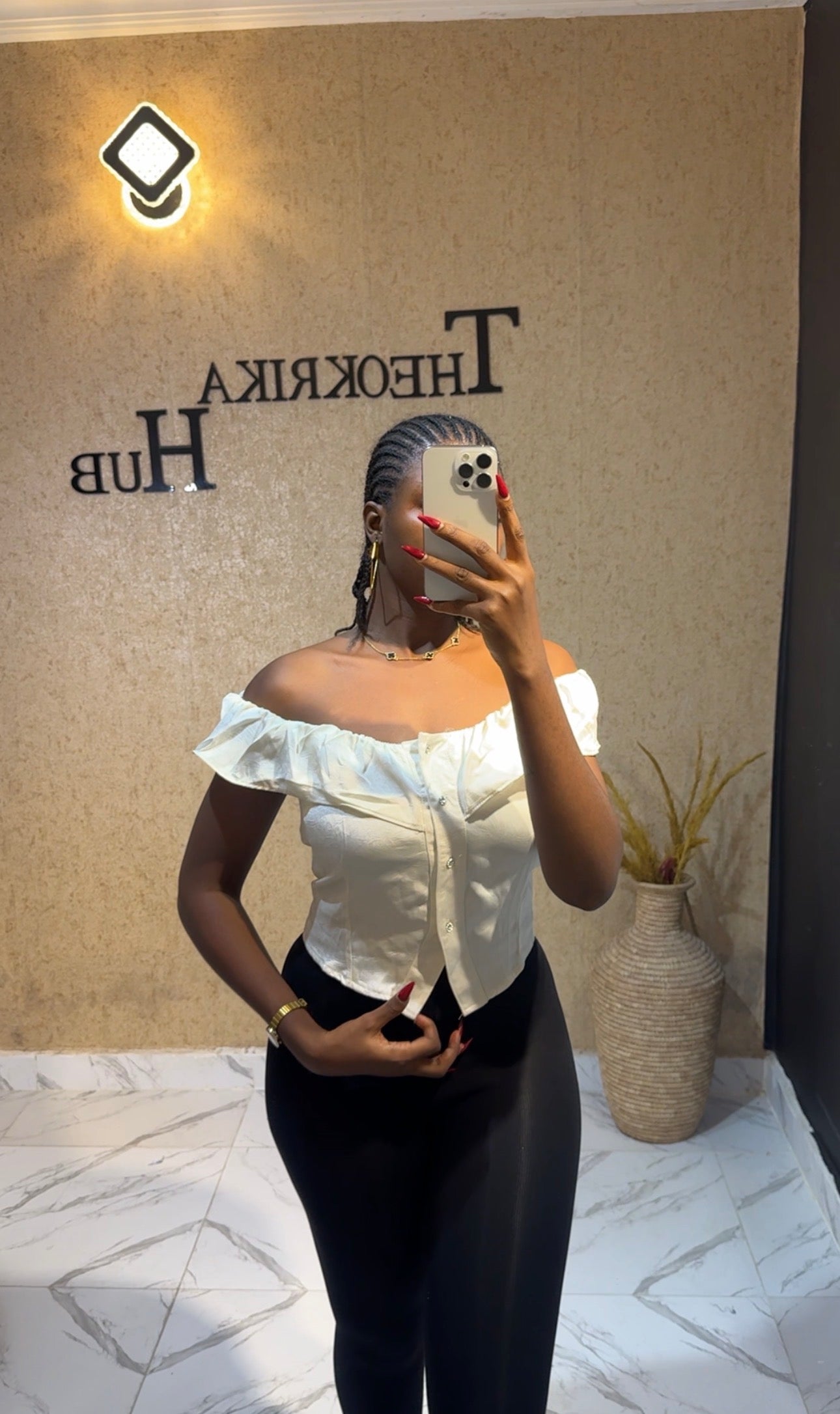 Silk off shoulder top size 8