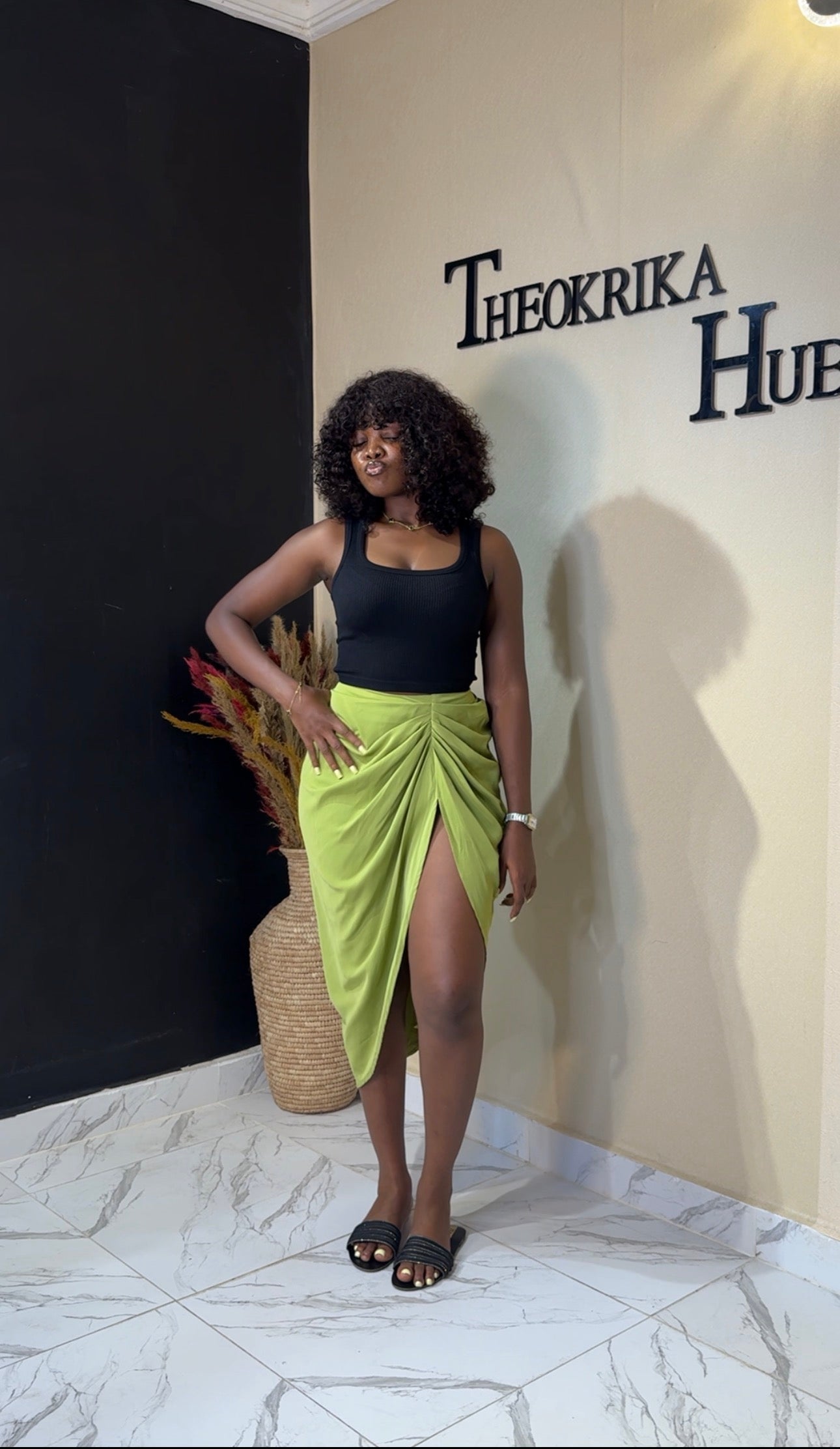 Maxi poly skirt