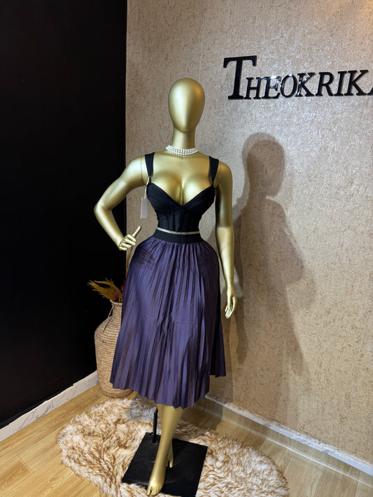 Silk Maxi pleated skirt