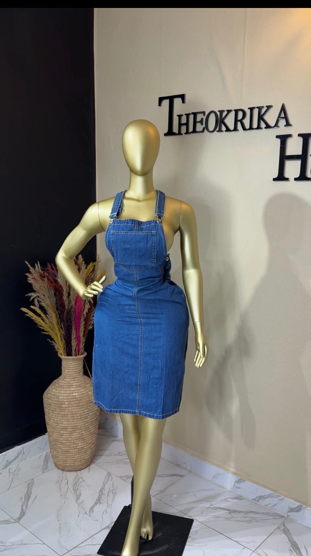 Denim dungarees dress size 10