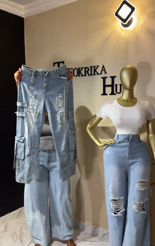 Cargo Boyfriend Jean size 12 L-41.5