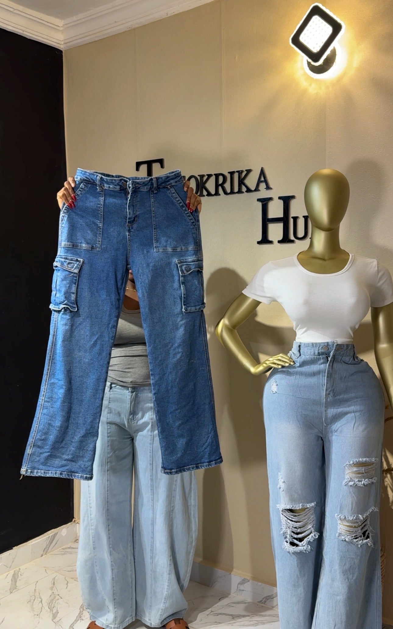 Cargo Boyfriend Jean size 10 L:41