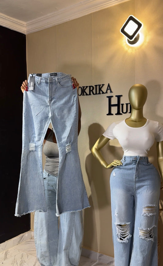 Fashion over bootcut jean size 10/12 L:46