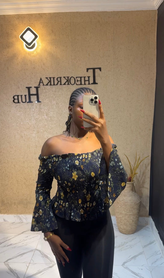 Off shoulder Smokey Top size 10/12