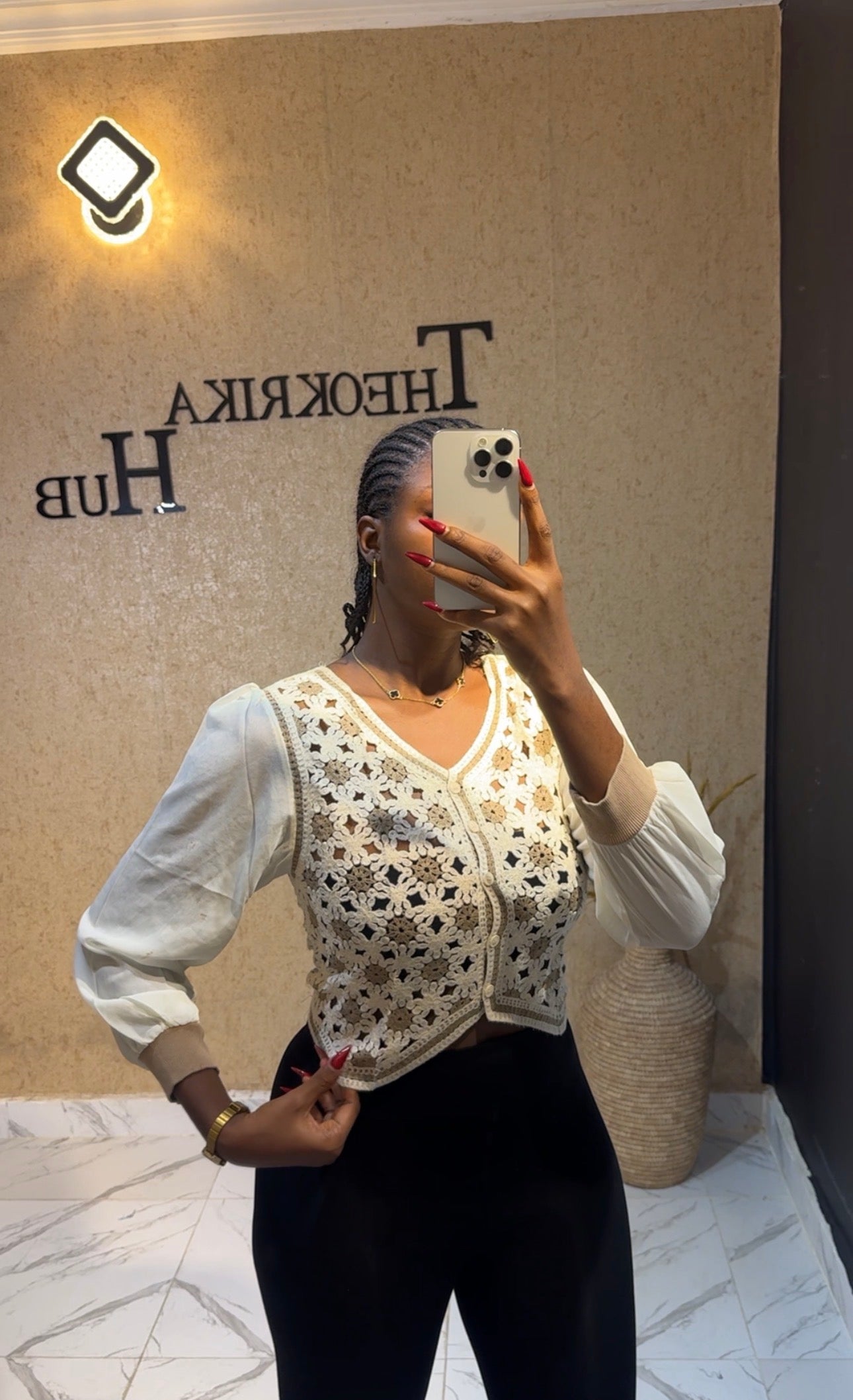 Chiffon/knitted top size 8/10